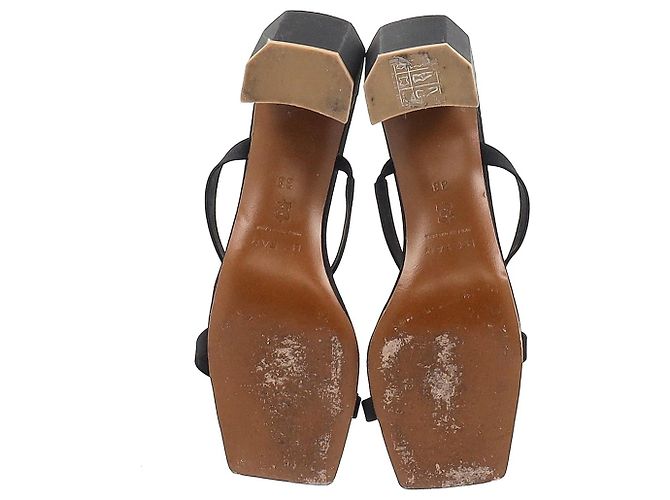 By Far Tanya Mules Sandals in Black Satin - view 5