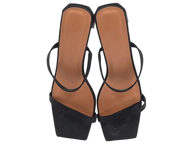 By Far Tanya Mules Sandals in Black Satin - view 6