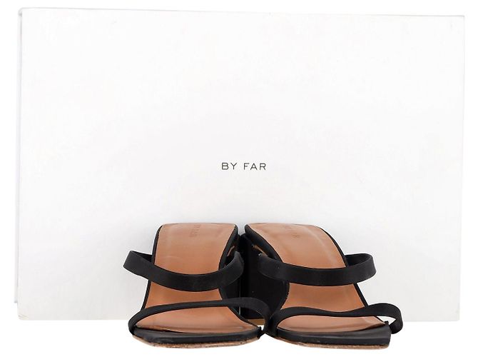 By Far Tanya Mules Sandals in Black Satin - view 7