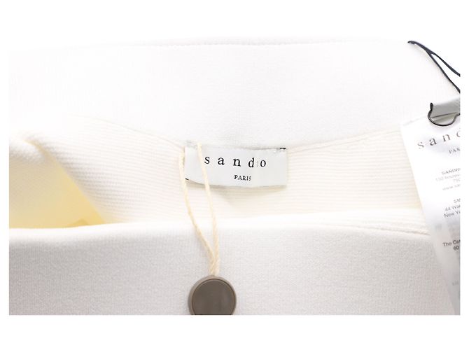 Sandro Paris Minigonna Elanna Ponte in viscosa Bianca Bianco - vista 6