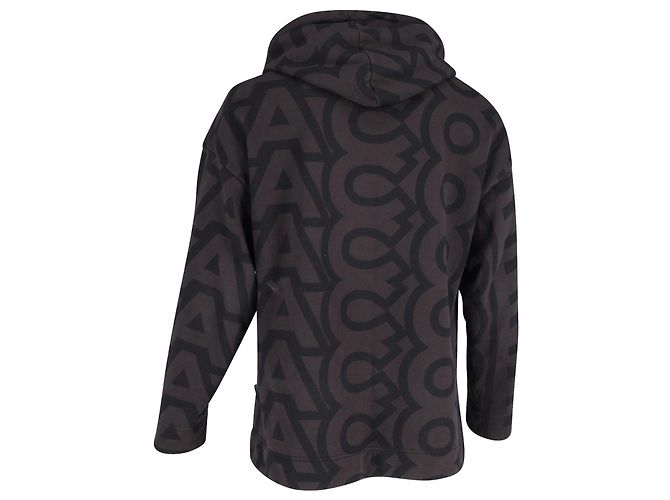 Marc Jacobs Monograma com capuz com cordão em algodão marrom - vista 3