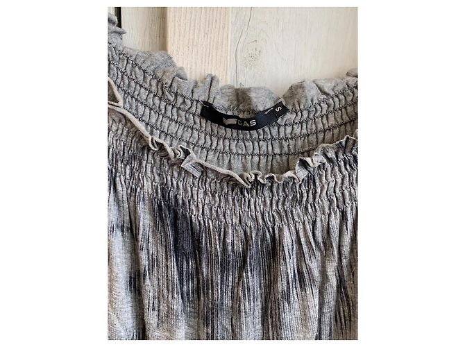 Gas Midi Kleid Grau aus Viskose - Ansicht 3