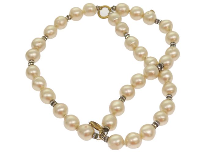 CHANEL Bracciale Perle Metallo Bianco CC Auth bs12272 - vista 2