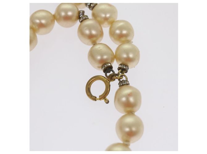 CHANEL Bracciale Perle Metallo Bianco CC Auth bs12272 - vista 4