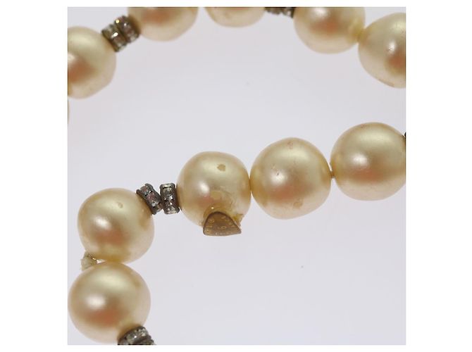 CHANEL Bracciale Perle Metallo Bianco CC Auth bs12272 - vista 6