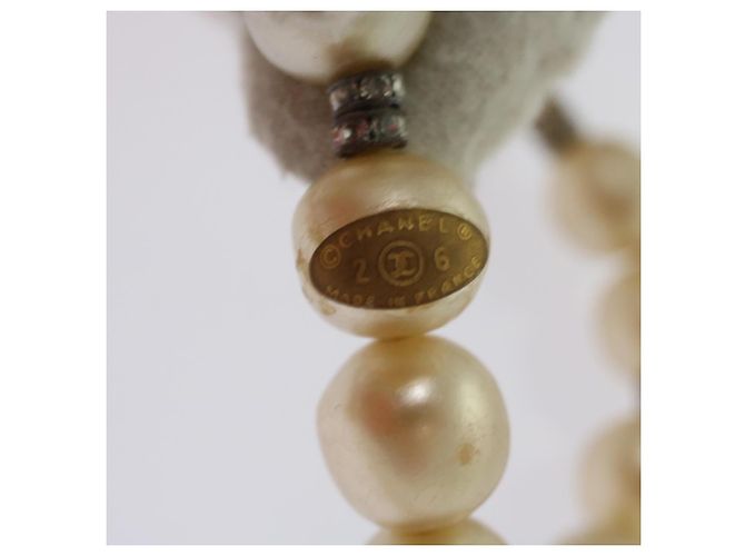 CHANEL Bracciale Perle Metallo Bianco CC Auth bs12272 - vista 7