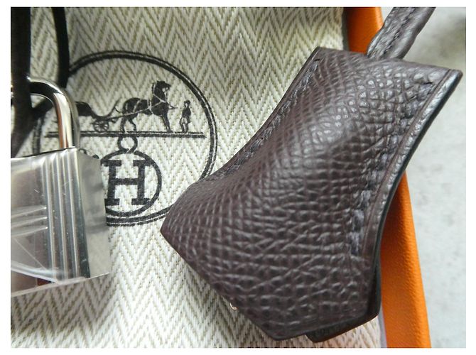 Hermès campanella, cerniera e lucchetto Hermes nuovi per borsa Hermes, scatola e dustbag Marrone - vista 2