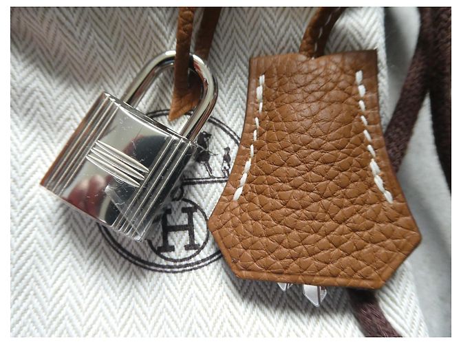 Hermès campanella, cerniera e lucchetto Hermes nuovi per borsa Hermes, scatola e dustbag Marrone - vista 2