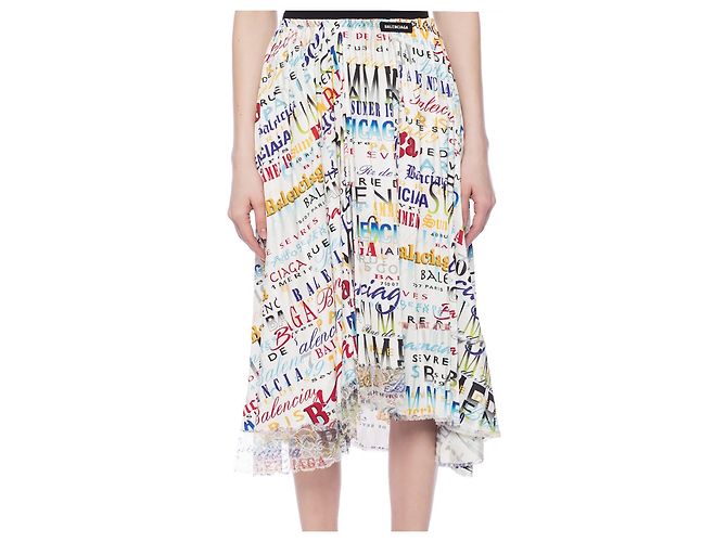 Falda de jersey Balenciaga Eggshell Blanco roto - vista 5