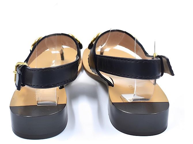 Sandali Gucci Horsebit in pelle nera 38 Nero - vista 3