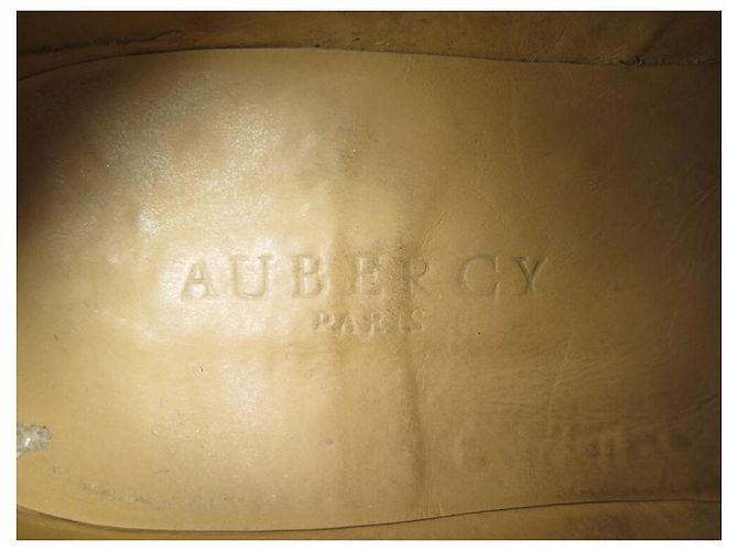 CHAUSSURES AUBERCY SNEAKER NOISETTE 9.5 43.5 BASKETS EN CUIR CAMEL LEATHER - vue 8