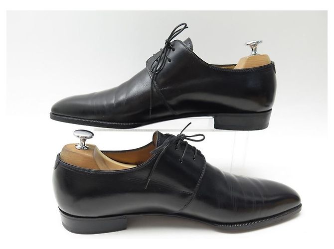 SCARPE AUBERCY 3 garofani 9.5 43.5 SCARPE DERBY . IN PELLE NERA Nero - vista 2