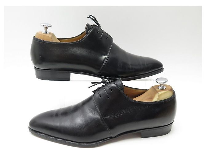 SCARPE AUBERCY 3 garofani 9.5 43.5 SCARPE DERBY . IN PELLE NERA Nero - vista 3