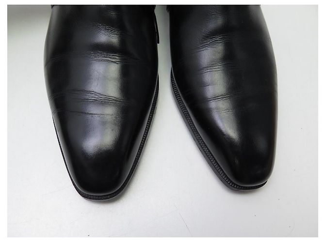 SCARPE AUBERCY 3 garofani 9.5 43.5 SCARPE DERBY . IN PELLE NERA Nero - vista 4