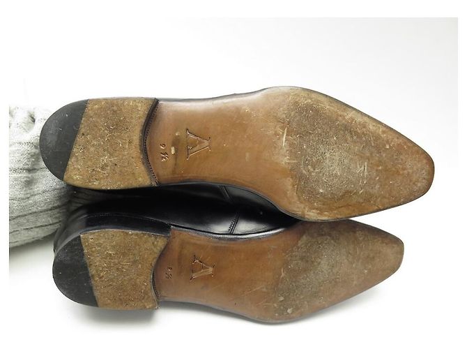 SCARPE AUBERCY 3 garofani 9.5 43.5 SCARPE DERBY . IN PELLE NERA Nero - vista 6