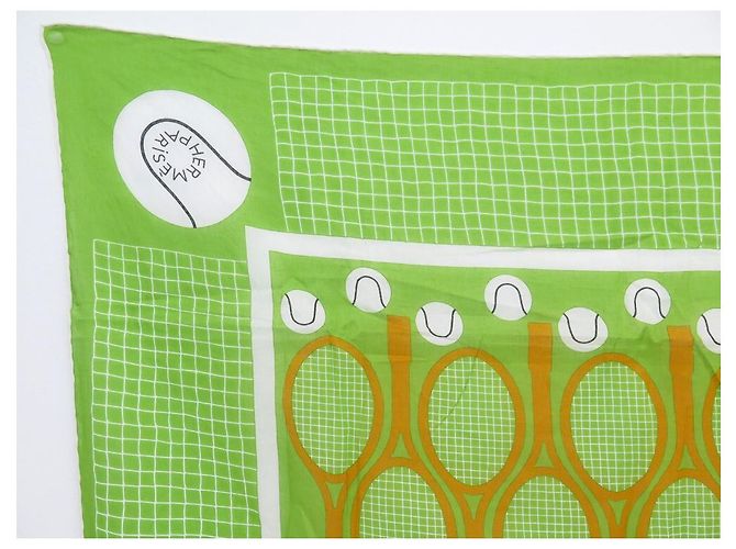 Hermès NUOVA SCIARPA HERMES 2008 NUMERO SPECIALE 75SCIARPA DA TENNIS LAOCTS ANNIVERSARIO Verde - vista 2