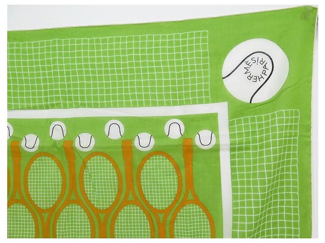 Hermès NUOVA SCIARPA HERMES 2008 NUMERO SPECIALE 75SCIARPA DA TENNIS LAOCTS ANNIVERSARIO Verde - vista 3