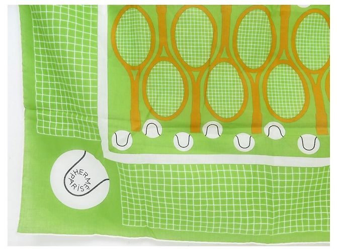 Hermès NUOVA SCIARPA HERMES 2008 NUMERO SPECIALE 75SCIARPA DA TENNIS LAOCTS ANNIVERSARIO Verde - vista 4
