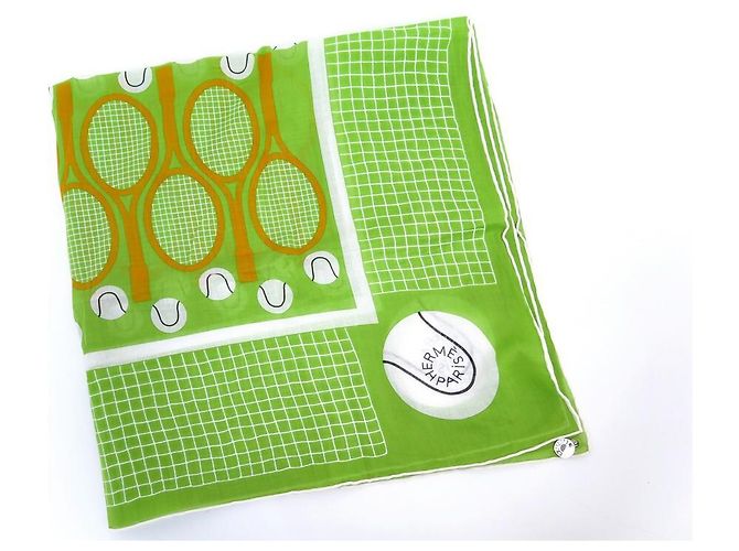 Hermès NUOVA SCIARPA HERMES 2008 NUMERO SPECIALE 75SCIARPA DA TENNIS LAOCTS ANNIVERSARIO Verde - vista 8