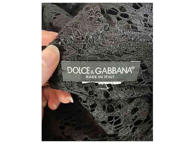 Ärmelloses Spitzenkleid von Dolce & Gabbana aus schwarzem Polyester - Ansicht 3