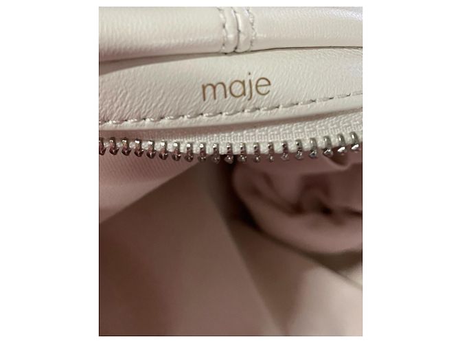 Sac Noeud Ornementé Maje en Cuir Blanc - vue 5