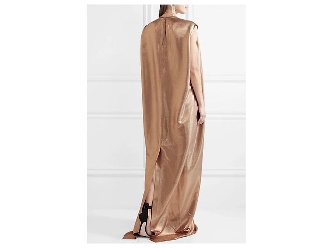 Rick Owens AW17 Glitter Audrey Lame Maxi Kleid Abendkleid Golden Kupfer - Ansicht 2