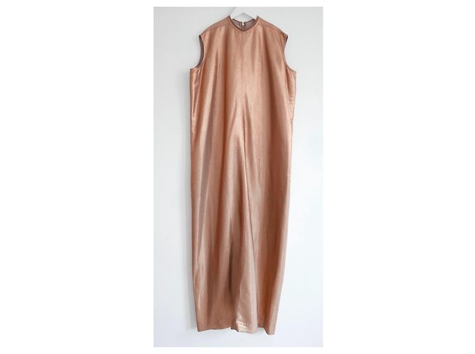 Rick Owens AW17 Glitter Audrey Lame Maxi Kleid Abendkleid Golden Kupfer - Ansicht 3