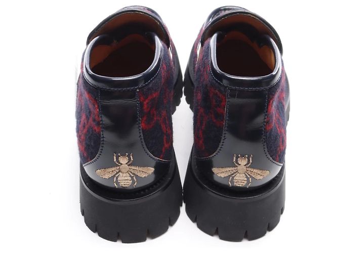 Gucci GG Muster Sneaker Leder dunkelrot Bordeaux - Ansicht 3