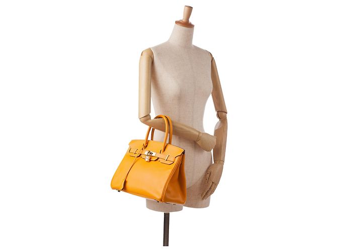 Birkin Hermès HERMES Handbags Boy Orange - view 14