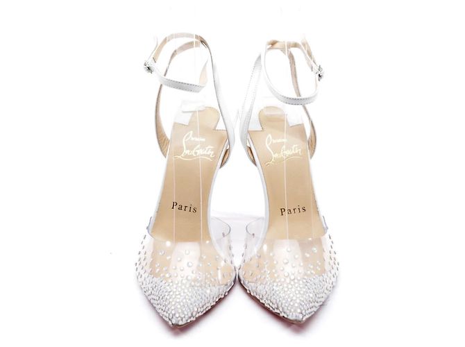 Décolleté Christian Louboutin Spikaqueen Pelle Eggshell Bianco sporco - vista 2