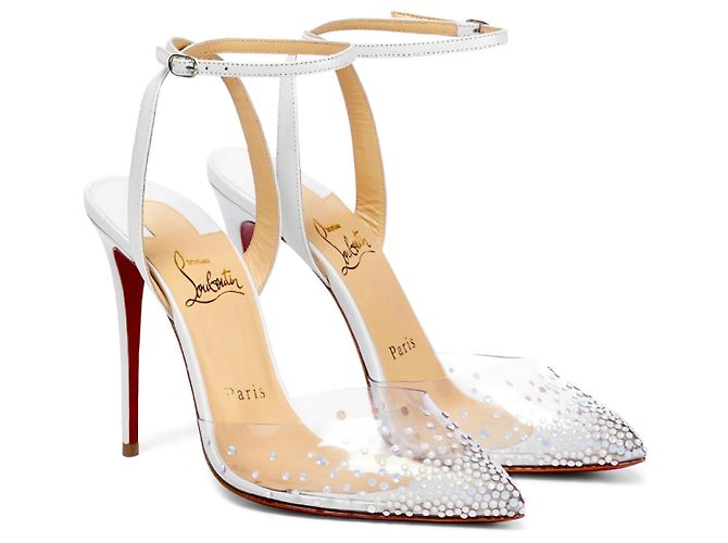 Décolleté Christian Louboutin Spikaqueen Pelle Eggshell Bianco sporco - vista 7