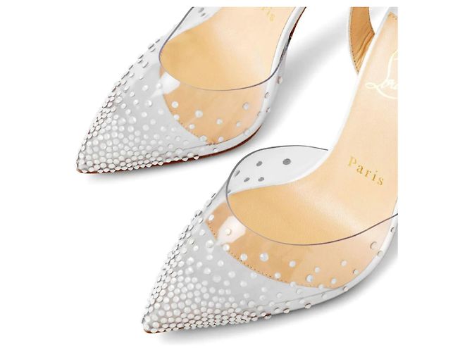 Décolleté Christian Louboutin Spikaqueen Pelle Eggshell Bianco sporco - vista 8