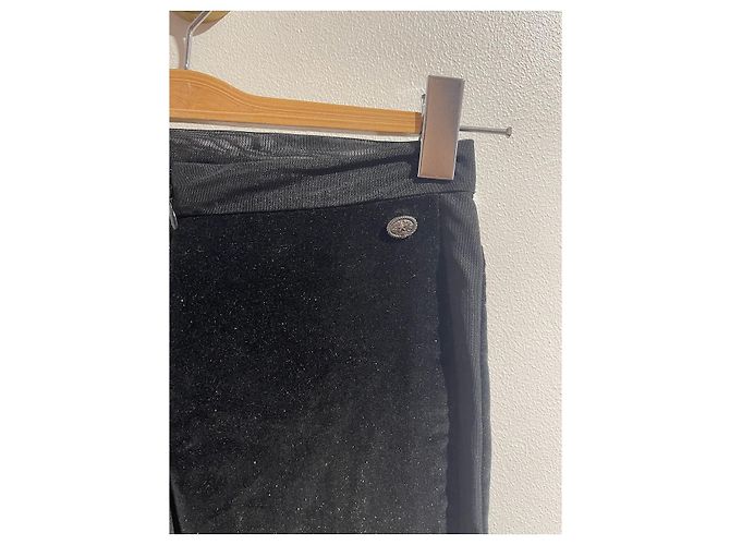 CHANEL Hose T.FR 34 Samt Schwarz - Ansicht 2