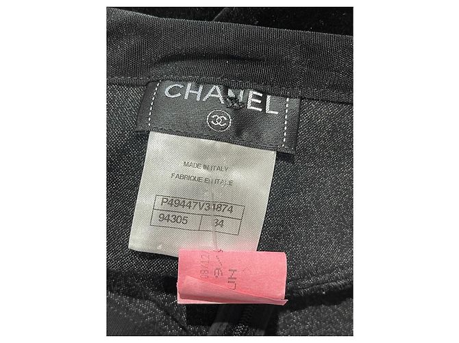 CHANEL Hose T.FR 34 Samt Schwarz - Ansicht 5