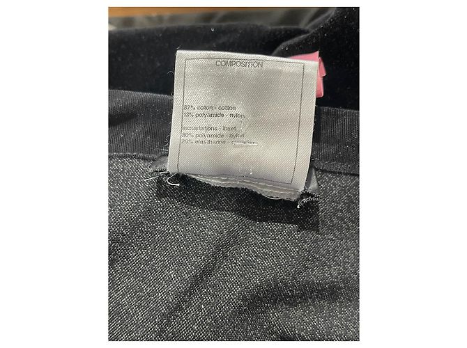 CHANEL Hose T.FR 34 Samt Schwarz - Ansicht 6