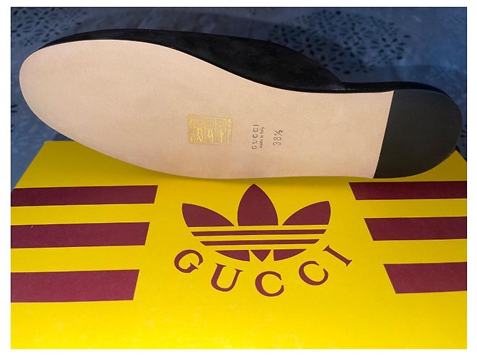 Mules Gucci x Adidas de piel de ciervo negra Negro - vista 5