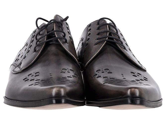 Dolce & Gabbana Scarpe Derby a Punta Traforate in Pelle Marrone - vista 3