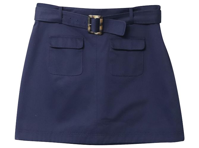 Autre Marque Minifalda con bolsillo de parche Alexa Chung en algodón azul marino - vista 4