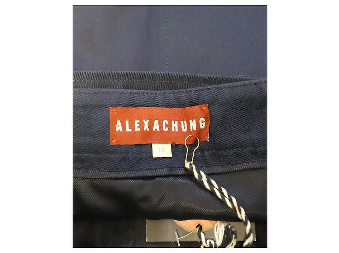 Autre Marque Minifalda con bolsillo de parche Alexa Chung en algodón azul marino - vista 6