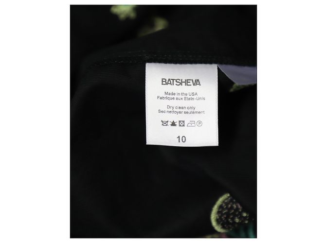 Autre Marque Batsheva Vestido midi con mangas abullonadas en algodón con estampado floral negro - vista 8
