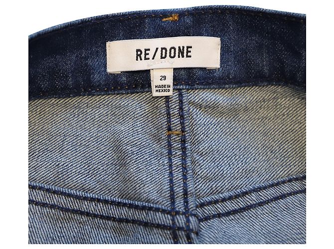 RE/done Jeans de mezclilla de pierna recta en algodón azul - vista 3