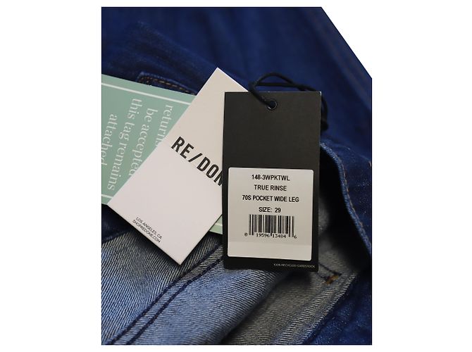 RE/done Jeans de mezclilla de pierna recta en algodón azul - vista 4