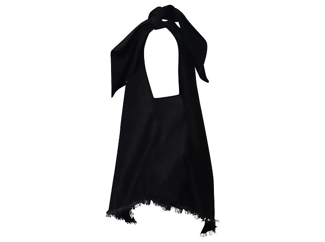 Marques Almeida One-Shoulder-Top mit Schleife aus schwarzer Baumwolle - Ansicht 3