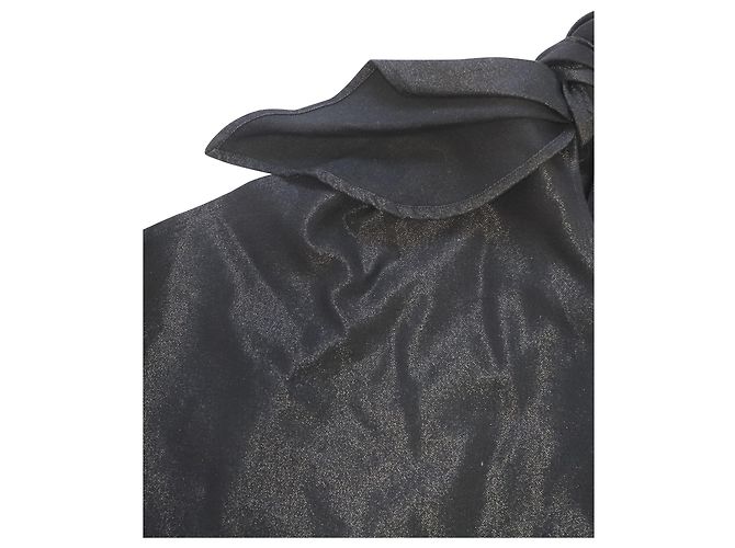 Marques Almeida One-Shoulder-Top mit Schleife aus schwarzer Baumwolle - Ansicht 4