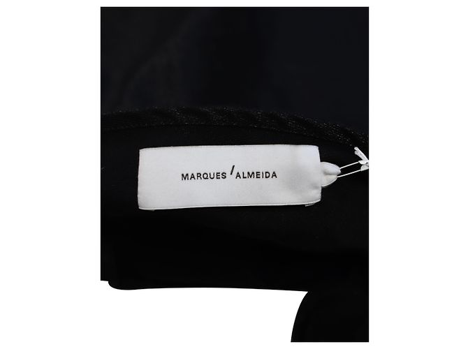Marques Almeida One-Shoulder-Top mit Schleife aus schwarzer Baumwolle - Ansicht 5