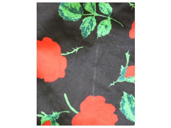 Pantalones cortos con estampado de rosas Ganni en algodón negro - vista 10