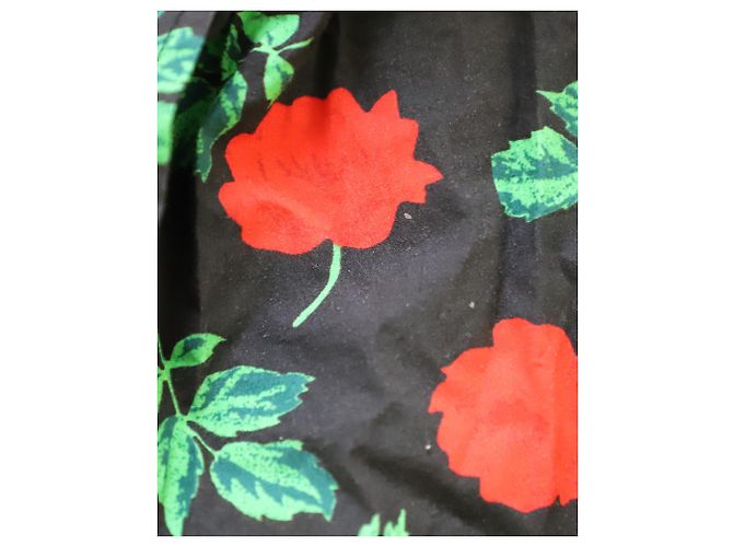 Pantalones cortos con estampado de rosas Ganni en algodón negro - vista 11