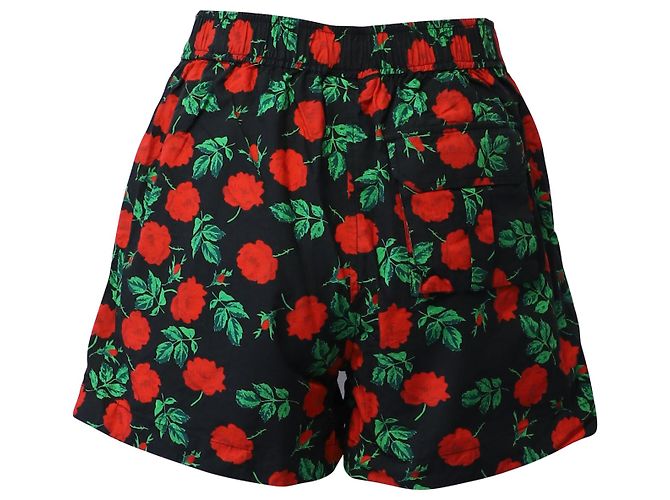 Pantalones cortos con estampado de rosas Ganni en algodón negro - vista 3