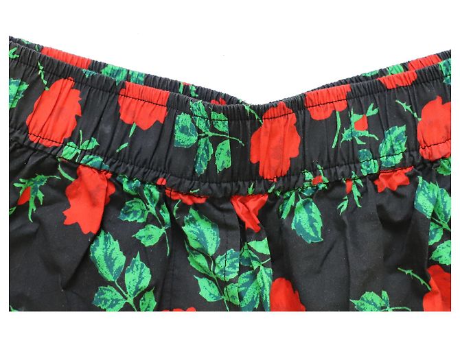 Pantalones cortos con estampado de rosas Ganni en algodón negro - vista 4