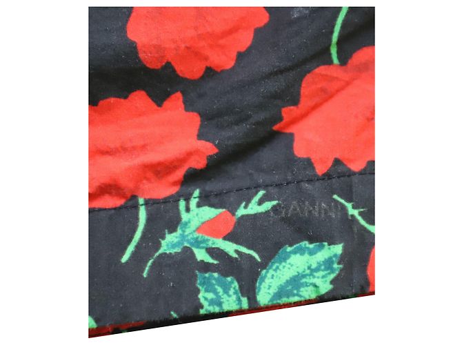 Pantalones cortos con estampado de rosas Ganni en algodón negro - vista 6